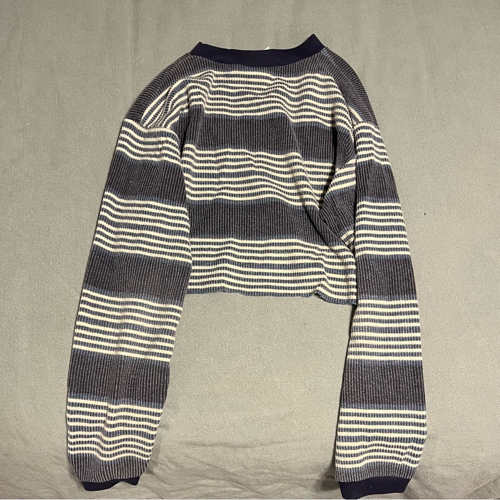 Striped Navy and White Women's Sweater